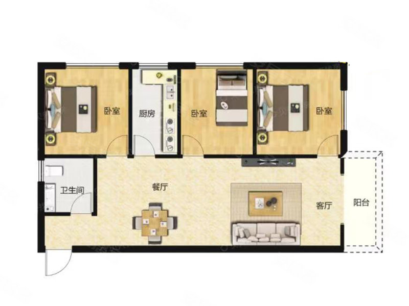 皇城九号(新房)3室2厅100㎡134万二手房图片