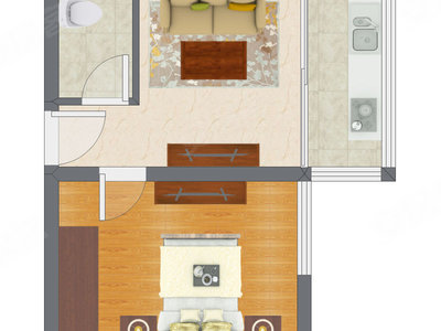 1室1厅 47.90平米户型图