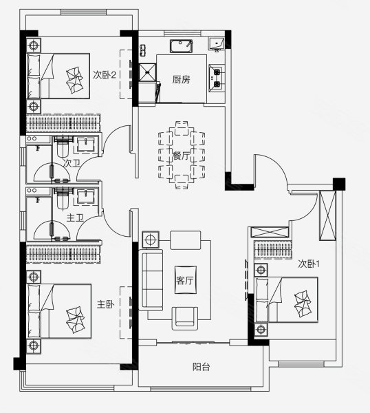 京杭湾3室2厅2卫125㎡南北200万