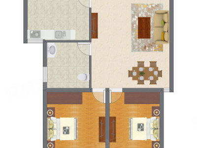 2室2厅 83.00平米
