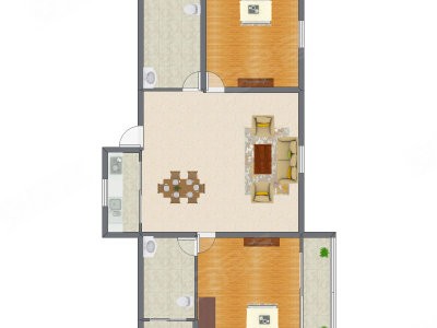 2室2厅 129.70平米