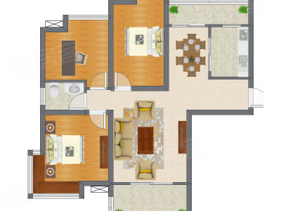 3室2厅 97.87平米