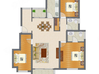 3室2厅 141.68平米
