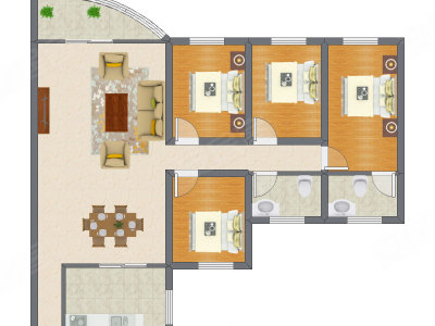 4室2厅 130.00平米