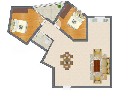 2室2厅 95.50平米