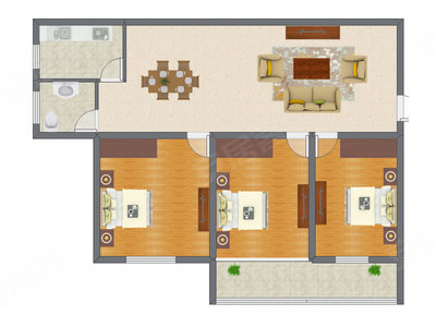 3室2厅 101.67平米