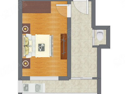 1室0厅 31.78平米户型图