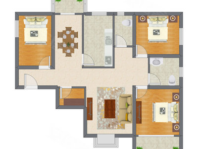 3室2厅 127.75平米