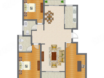 3室2厅 132.83平米