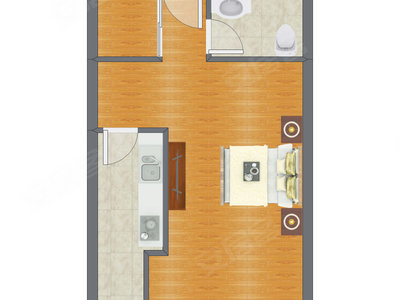 1室0厅 52.03平米户型图