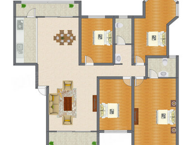4室2厅 208.83平米