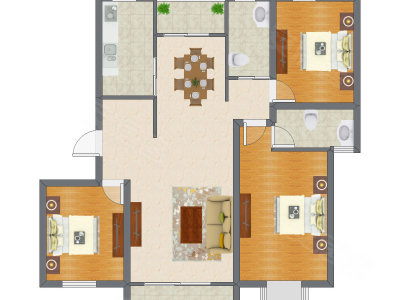 3室2厅 126.85平米