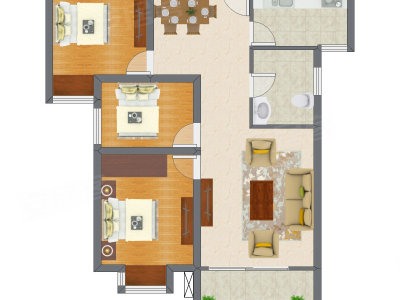 3室2厅 99.47平米户型图