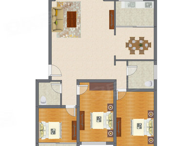3室2厅 159.07平米户型图