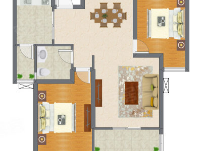 2室2厅 92.03平米户型图