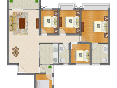 5室2厅 123.00平米