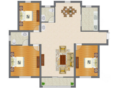3室2厅 126.18平米