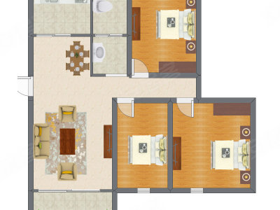 3室2厅 82.56平米