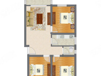 3室1厅 83.74平米