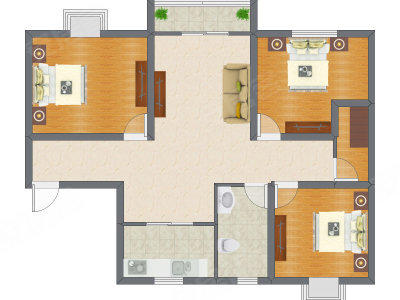 3室2厅 81.64平米