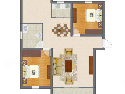 2室2厅 79.03平米户型图