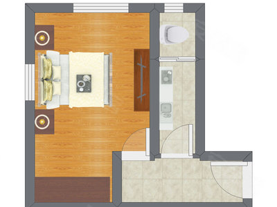 1室0厅 26.52平米户型图