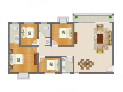 4室2厅 120.36平米