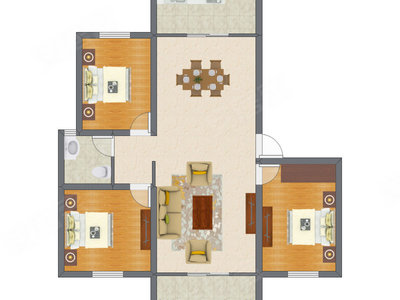 3室2厅 117.85平米