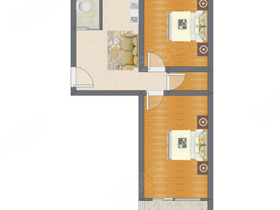 2室1厅 63.09平米