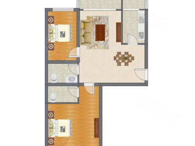 2室2厅 113.81平米