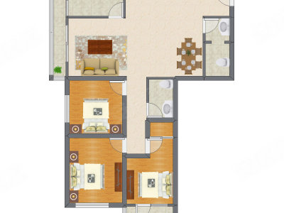 3室1厅 132.44平米