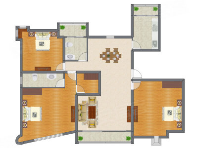 3室2厅 134.64平米
