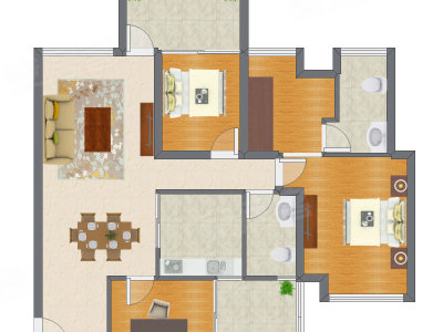 3室2厅 89.79平米