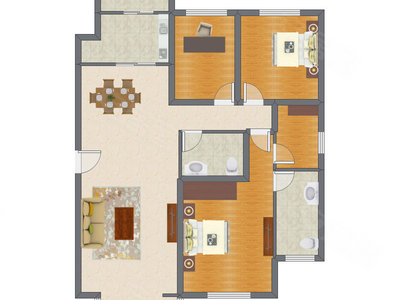 3室2厅 157.74平米