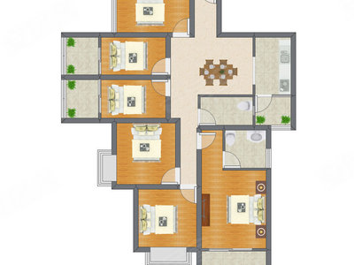 6室1厅 127.42平米