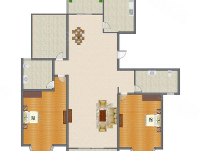 2室2厅 375.00平米户型图