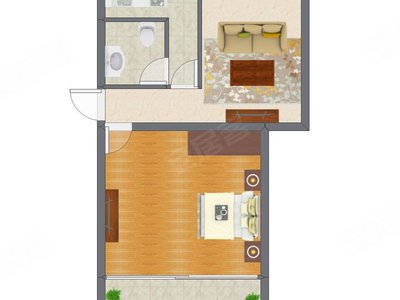 1室1厅 53.14平米