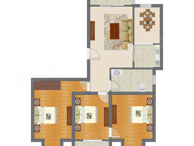 3室2厅 121.15平米