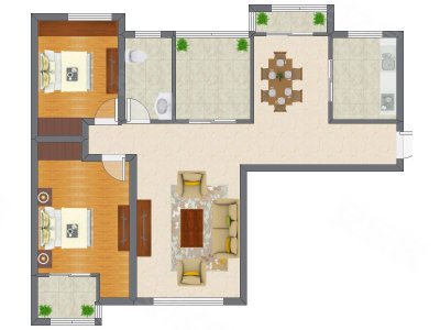 2室2厅 95.54平米