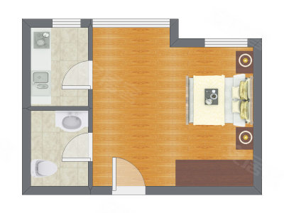 1室0厅 41.34平米户型图
