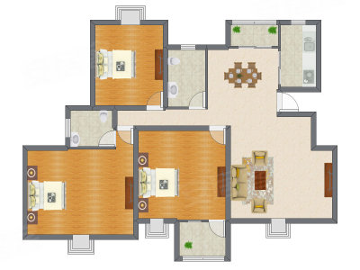 3室1厅 111.44平米