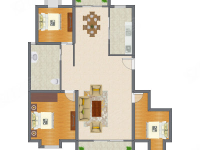 3室2厅 117.83平米