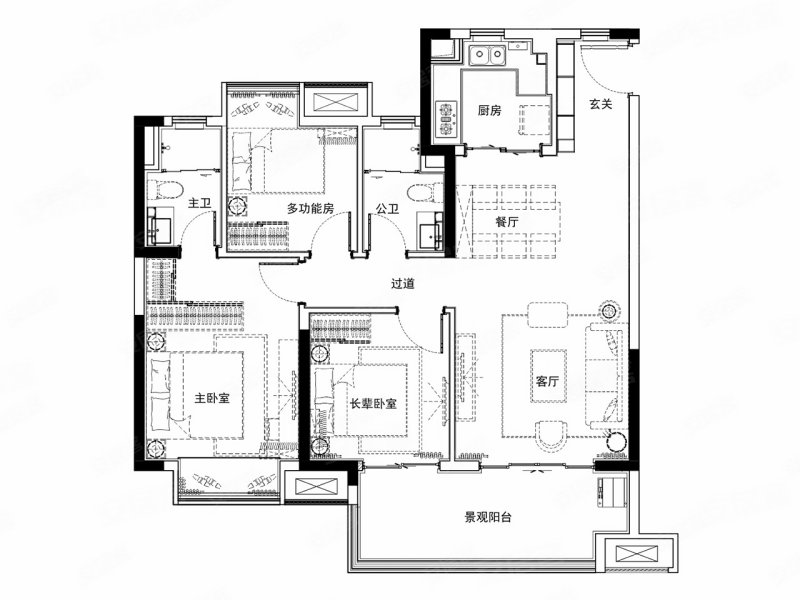 保利和光宸悦(新房)3室2厅114㎡128万二手房图片