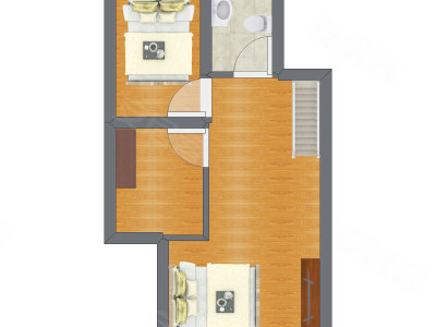 2室2厅 24.15平米