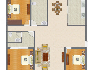 3室2厅 156.00平米