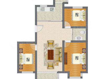 3室1厅 98.86平米