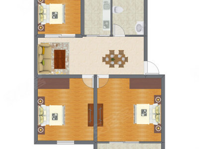 3室2厅 78.13平米