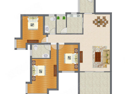 3室2厅 115.61平米
