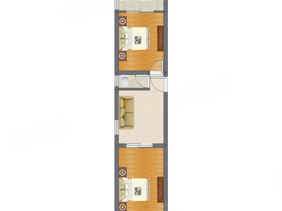 2室1厅 52.24平米
