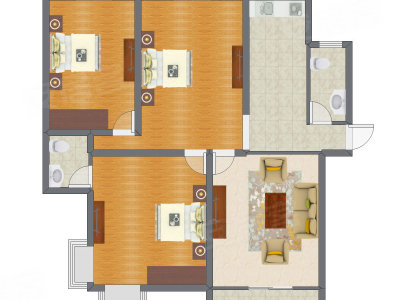 3室1厅 142.00平米
